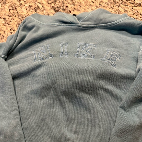 Nike Washed Teal Blue Cropped Hoodie & Sweatpants Large - Picture 6 of 9